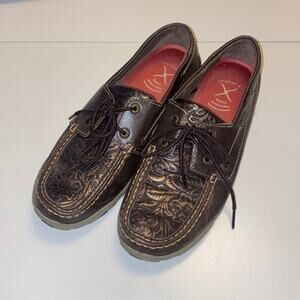 Twisted X Women's Embossed Floral Driving Mocs Size 9.5